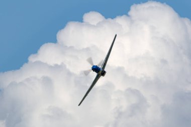 Payerne, Switzerland - August 30, 2014: 1944 North American P-51D Mustang fighter aircraft Moonbeam McSwine F-AZXS.