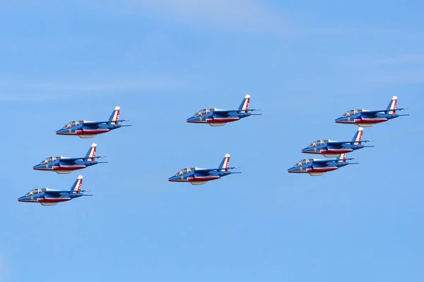 Payerne Switzerland August 2014 Patrouille France Aerobatic Display Team French — 스톡 사진