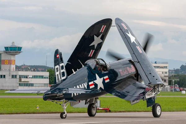 Payerne Switzerland August 2014 Vought F4U Corsair World War Vintage — Stockfoto