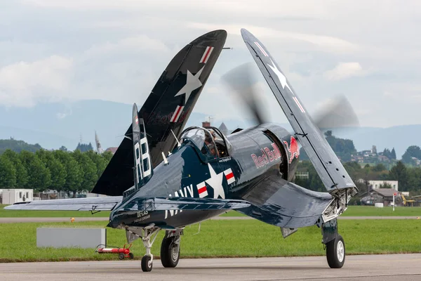 Payerne Switzerland August 2014 Vought F4U Corsair World War Vintage — Stockfoto