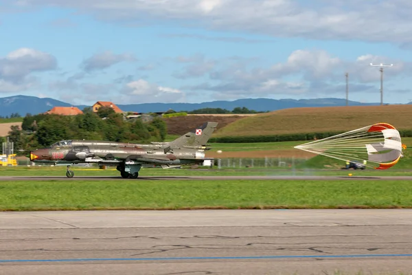 Payerne Suíça Agosto 2014 Aviões Combate Ataque Força Aérea Polonesa — Fotografia de Stock