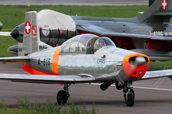 Payerne Suiza Septiembre 2014 Avión Entrenamiento Militar Pilatus Fuerza Aérea —  Fotos de Stock