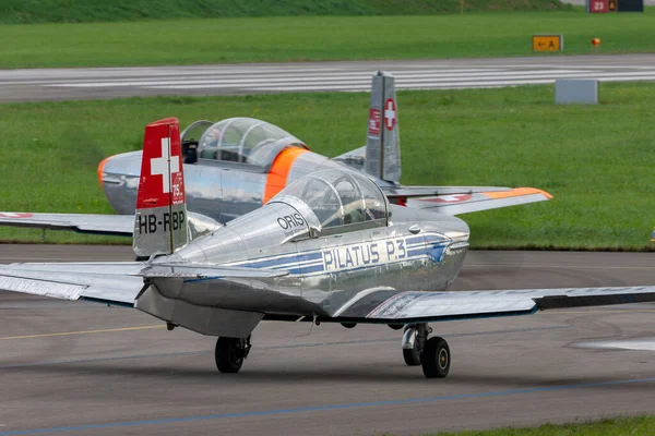 Payerne Suiza Septiembre 2014 Avión Entrenamiento Militar Pilatus Fuerza Aérea — Foto de Stock