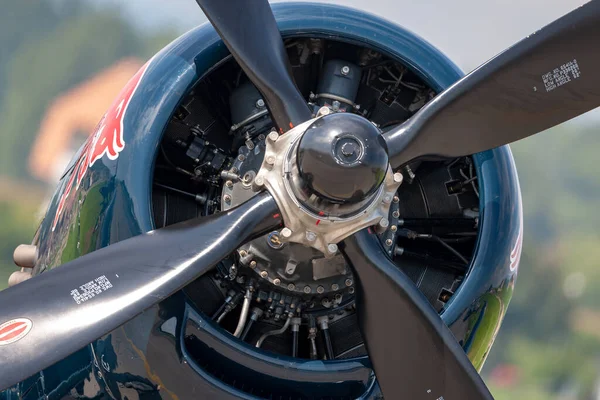 Payerne Schweiz September 2014 Vought F4U Corsair Oldtimer Jagdflugzeug Eas — Stockfoto