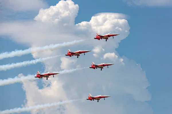 Payerne Switzerland September 2014 Patrouille Suisse Formation Display Team Swiss — стокове фото