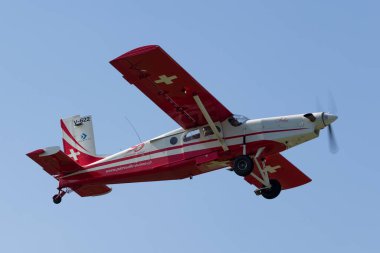 Payerne, Switzerland - September 5, 2014: Swiss Air Force Pilatus PC-6 Porter aircraft V-622.