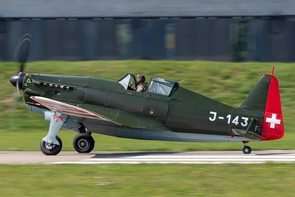 Payerne Suíça Setembro 2014 Aeronave Caça Morane Saulnier 3801 406 — Fotografia de Stock