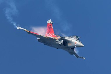 Payerne, Switzerland - September 5, 2014: French Air Force (Armee De LAir) Dassault Rafale C multirole fighter aircraft. 