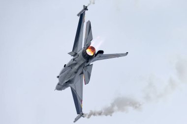 Payerne, Switzerland - August 30, 2014: Belgian Air Component (Belgian Air Force) General Dynamics F-16AM Fighting Falcon fighter aircraft.