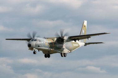 Payerne, Switzerland - September 1, 2014: Czech Air Force (Vzdun sly Armdy Cesk republiky) CASA C-295M twin engine transport aircraft. 