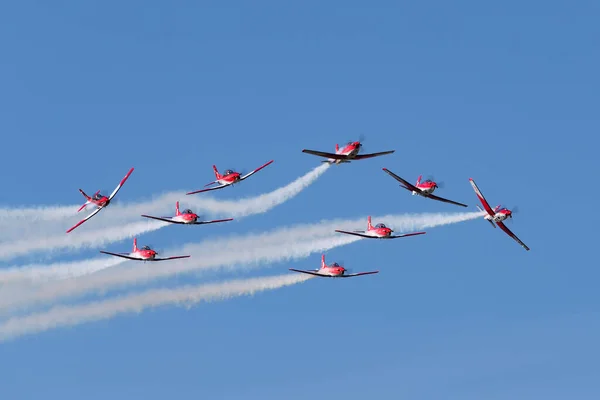 Payerne Switzerland August 2014 Swiss Air Force Display Team Flying — Zdjęcie stockowe