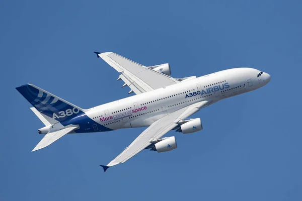 Payerne Suíça Setembro 2014 Airbus A380 841 Grandes Aeronaves Comerciais — Fotografia de Stock