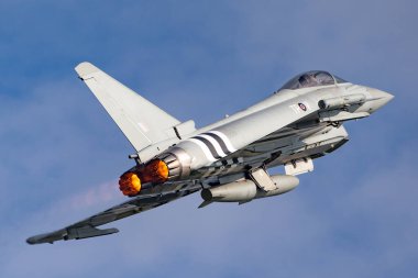 Payerne, Switzerland - September 7, 2014: Royal Air Force (RAF) Eurofighter EF-2000 Typhoon FGR4 ZK308 from No.29(R) Squadron based at RAF Coningsby.