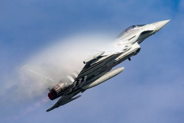 Payerne, Switzerland - September 7, 2014: Royal Air Force (RAF) Eurofighter EF-2000 Typhoon FGR4 ZK308 from No.29(R) Squadron based at RAF Coningsby.