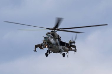 Payerne, Switzerland - September 1, 2014: Czech Air Force Mil Mi-24V Attack Helicopter.