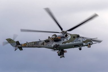 Payerne, Switzerland - September 1, 2014: Czech Air Force Mil Mi-24V Attack Helicopter.