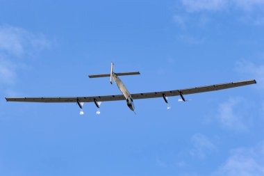 Payerne, Switzerland - September 8, 2014: Solar Impulse 2 is a Swiss developed long range experimental solar powered aircraft with the registration HB-SIB.