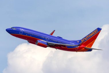 Las Vegas, Nevada, ABD - 8 Mayıs 2013: Güneybatı Havayolları Boeing 737 uçağı