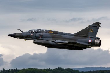 Payerne, Switzerland - August 29, 2014: French Air Force (Armee De LAir) Dassault Mirage 2000N multirole fighter aircraft. 
