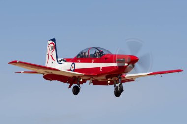 Temora, Avustralya - 2 Kasım 2013: Pilatus PC-9A Trainer uçağı Avustralya Kraliyet Hava Kuvvetleri 'nden (RAAF) A23-012.
