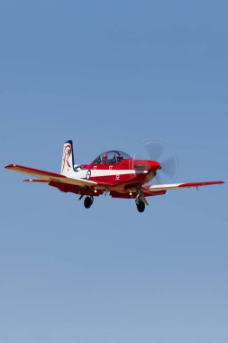 Temora, Avustralya - 2 Kasım 2013: Pilatus PC-9A Trainer uçağı Avustralya Kraliyet Hava Kuvvetleri 'nden (RAAF) A23-052.