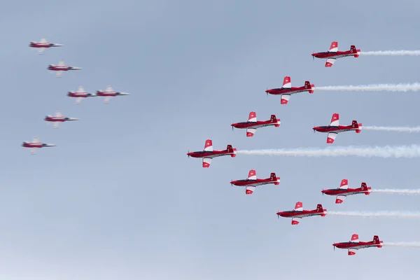 Payerne Switzerland September 2014 Swiss Air Force Display Team Flying — Zdjęcie stockowe