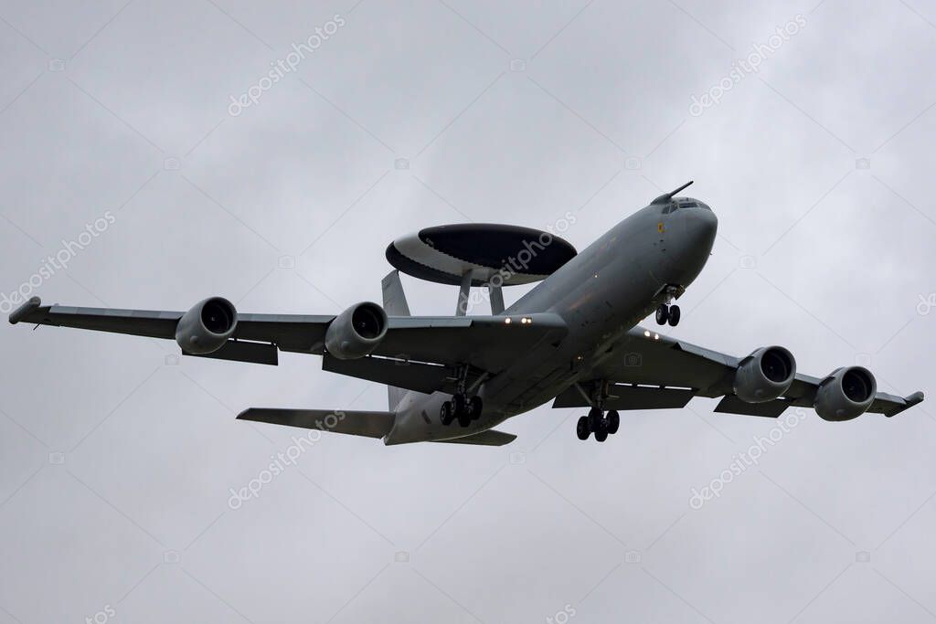 Raf Waddington Lincolnshire Uk July 6 14 Royal Air Force Raf Boeing E 3d Sentry Airborne Early Warning Awacs Aircraft Zh101 At Royal Air Force Station Waddington Larastock