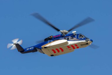 Avalon, Avustralya - 2 Mart 2015: Sikorsky S-92A helikopter Bond Helicopters Avustralya tarafından Offshore petrol ve gaz endüstrisini desteklemek için kullanıldı.