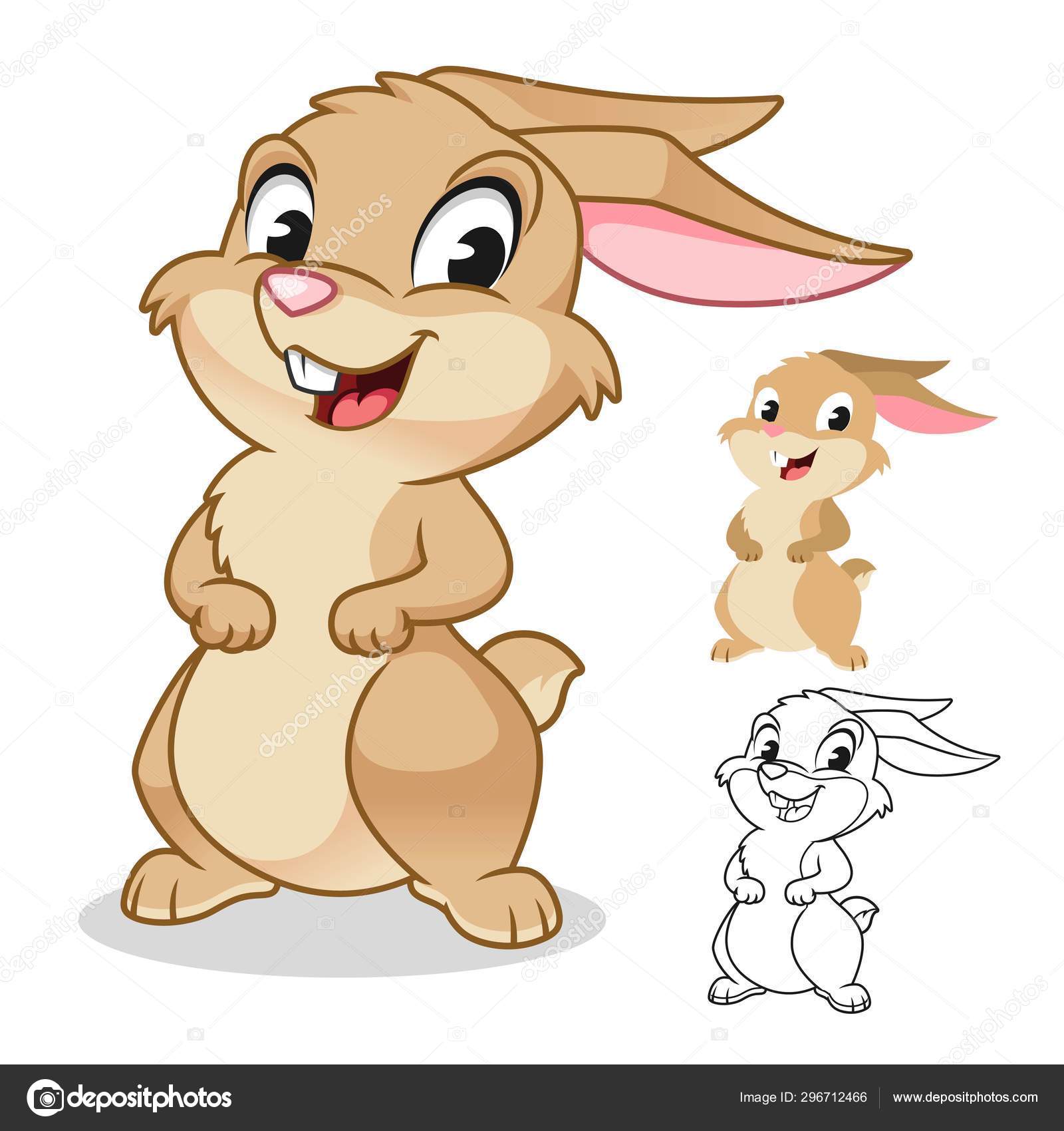 Happy Rabbit Cartoon Character Design Including Flat Line Art Designs Stock Vector Image by ©ridjam #296712466 Happy Rabbit Cartoon Character Design Including Flat Line Art Designs Stock Vector Image by ©ridjam #296712466
