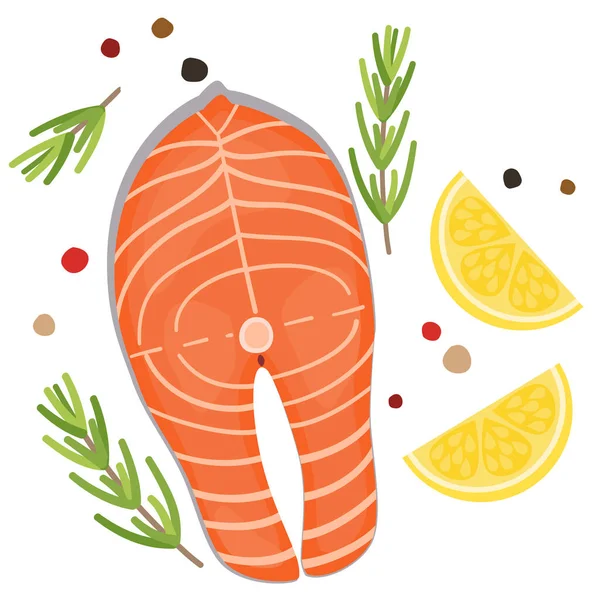 Flat Design Healthy Eating Fresh Diet Ingredient Concept Illustration Decoration — Stock Vector
