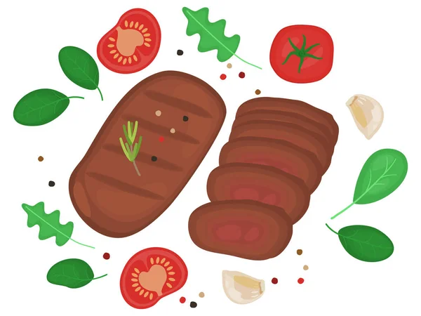 Flaches Design Gesunde Ernährung Und Frische Ernährung Zutatenkonzept Illustration Dekoration — Stockvektor