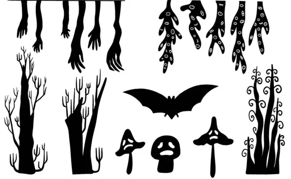 Ruka Kreslit Jemné Detaily Ilustrace Strašidelný Strašidelný Horor Duch Halloween — Stockový vektor