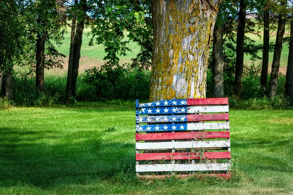 Alles Kan Patriottisch Zijn Het Platteland Van Wisconsin Rechtenvrije Stockfoto's