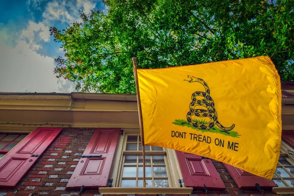 Bandeira Gadsden Com Dont Tread Escrito Nele Projetado Pelo General — Fotografia de Stock