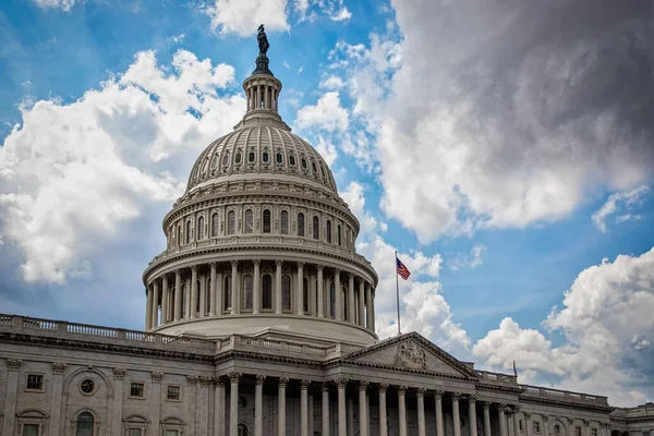 Egyesült Államok Fővárosának Épülete Washington Ben Egy Felhős Nyári Napon — Stock Fotó