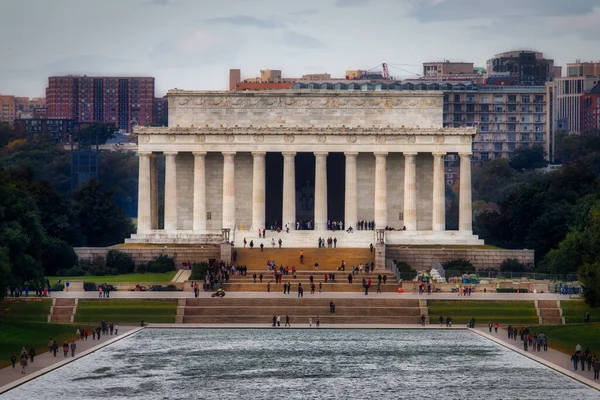 Turista National Mall Visitando Lincoln Memorial Washington — Foto de Stock