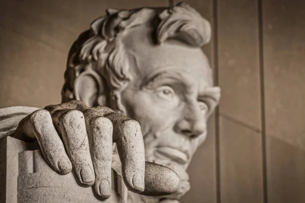 워싱턴에 기념관에서 있었던 에이브러햄 링컨의 — 스톡 사진