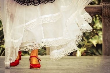 San Diego, California 'da geleneksel bir Meksikalı dansçı..