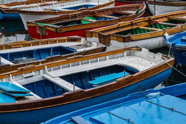 Lodě Svázané Malém Přístavu Neapoli Itálie — Stock fotografie