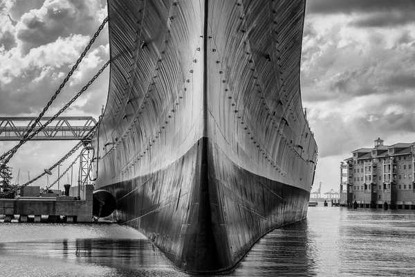 Wisky Nickname Uss Wisconsin Shown Here Its New Home Norfolk — Stock Photo, Image