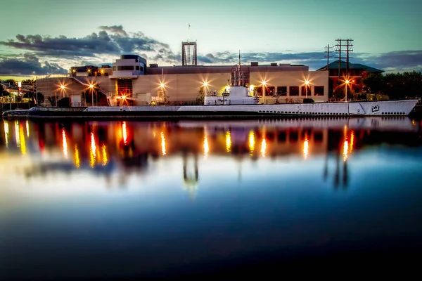 Sun Setting World War Two Era Submarine — Stock Photo, Image