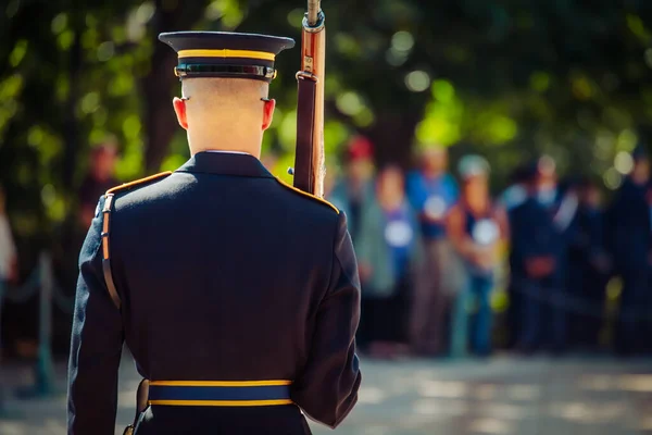 Miembro Vieja Guardia Guardia Cementerio Nacional Arlington — Foto de Stock