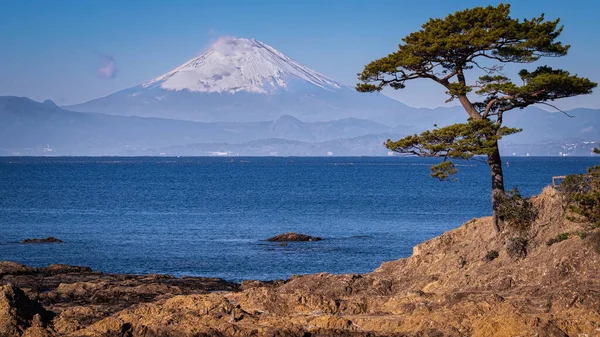 Mount Fuji Gezien Vanaf Overkant Van Sagami Bay Bij Hayama — Stockfoto