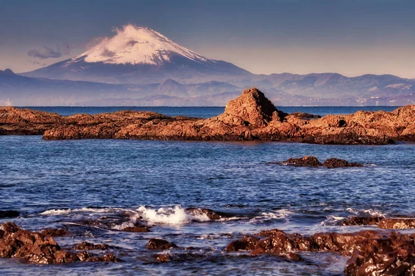 Der Berg Fuji Von Der Anderen Seite Der Sagami Bucht — Stockfoto