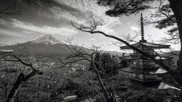 Chureito Pagoda Mount Fuji Background Fujiyoshida Ιαπωνία — Φωτογραφία Αρχείου