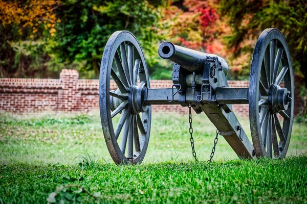 Cannon Sitting American Civil War Sits Virginia Field Fall Forest — Stock Photo, Image