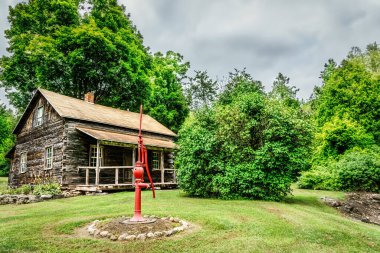 Wisconsin kırsalında bir kulübede su pompası..