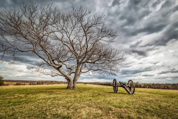 Lone Cannon Sitting Civil War Battlefield Virginia — Stock Photo, Image