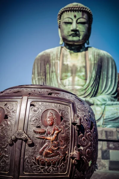 Bruciatore Incenso Trova Fronte Daibutsu Grande Buddha — Foto Stock