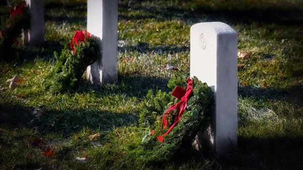 Wreaths Graves Nation Cemetery Northern Virginia Cemetery — Stock Photo, Image